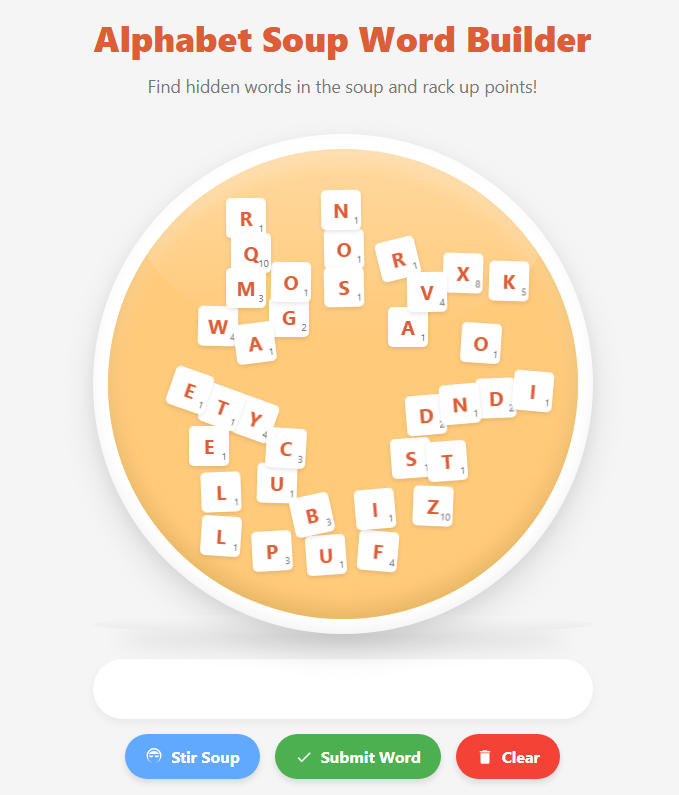 Alphabet Soup Word Builder